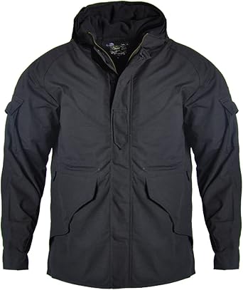 HANWILD Mens Military Jacket Tactical Winter Coats Fleece Hooded Outdoor Warm Hiking Soft Shell