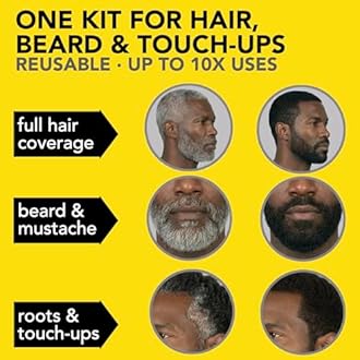 2X Reusable Hair & Beard Dye for Black Men – Dark Brown | Up to 10 Uses, 7 Minutes | Natural Gray Coverage, No-Drip Cream with SkinArmour® – Cleverman