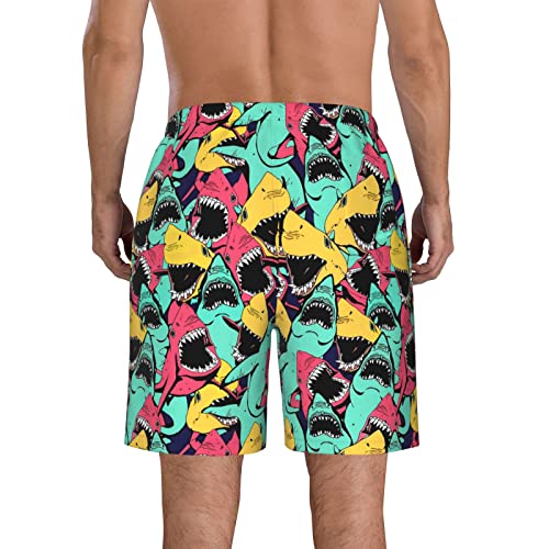 Whegvyi Men's Swim Trunks Quick Dry Board Shorts Beach Swimming Trunks Summer Bathing Suits Cartoon Shark Sea #TOP2