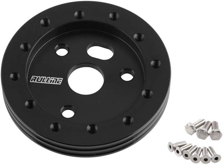 RULLINE 1" Steering Wheel Hub Adapter Conversion Spacer 6 Hole to 3 Hole Steering Wheel Adapter Boss Kit Black