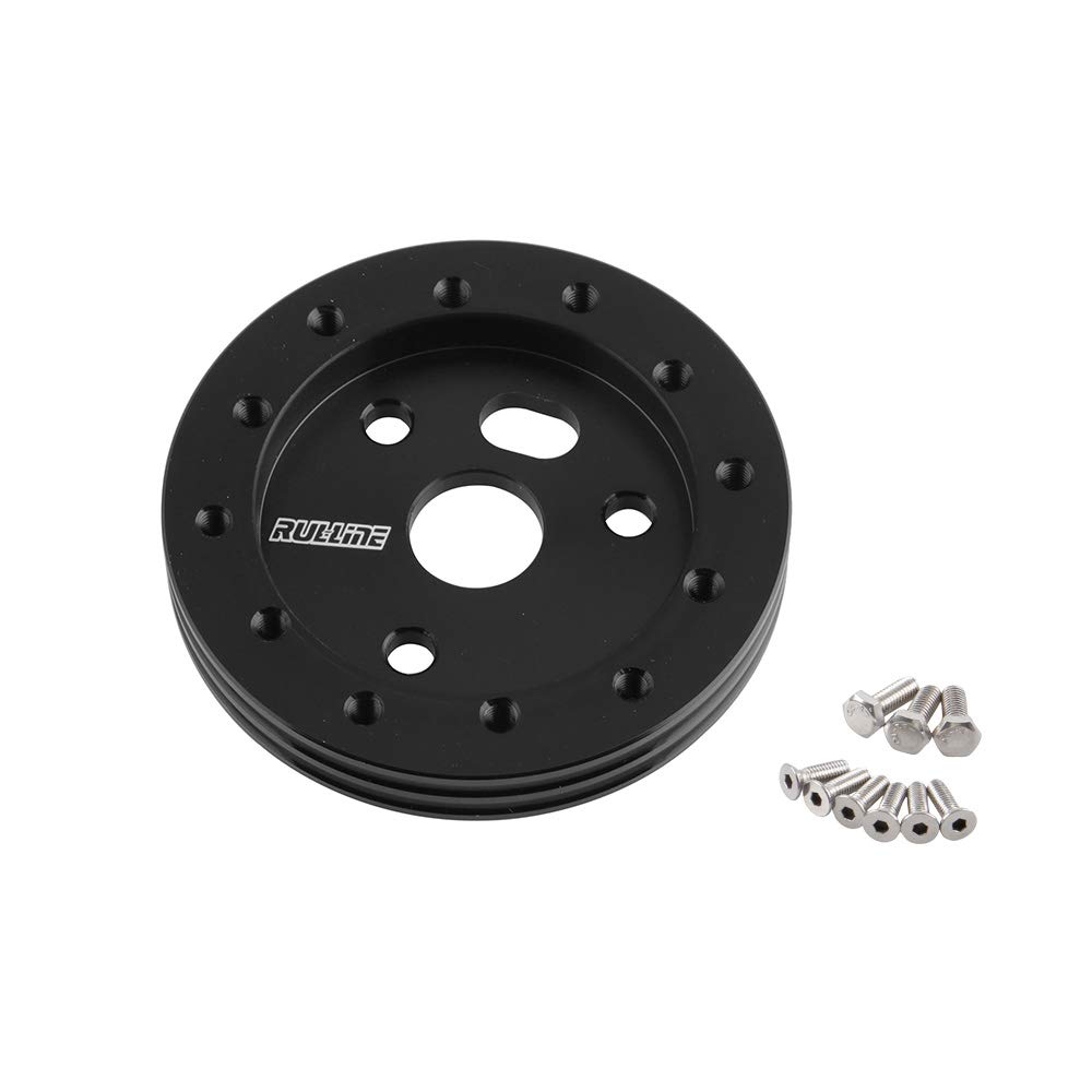 RULLINE 0.5" Steering Wheel Hub Adapter Conversion Spacer 6 Hole to 3 Hole Steering Wheel Adapter Boss Kit Black