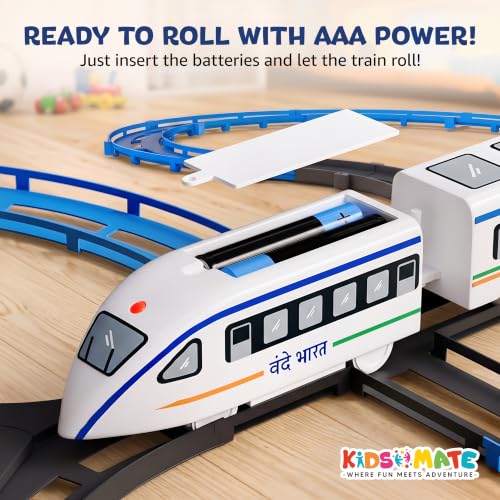 Image of Kidsmate Vande Bharat Bullet Train Toy for Kids, Battery Operated Train Set
