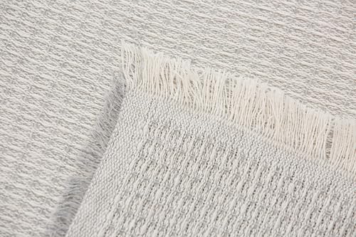 Colcha Multiusos Sofa, Manta Foulard, Plaid para Cama, Cubresofa Cubrecama, Jarapas, Fabricado en España, Gofre (Gris Claro, 180x260cm). - imagen 3