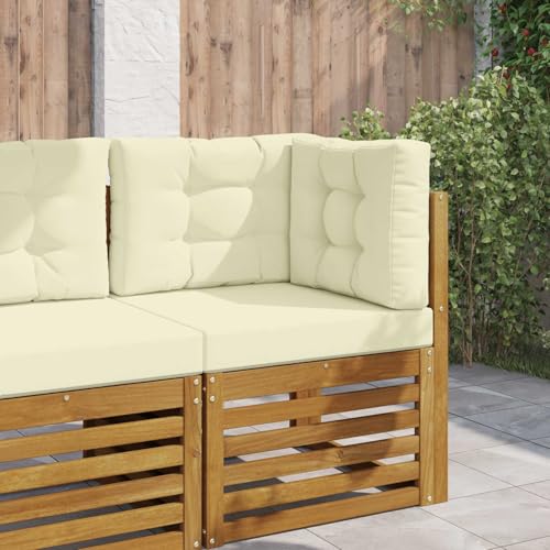Sophrelle Coussin de canapé d'extérieur 3 pcs Crème Polyester,Coussins de chaises & canapés,3.74kg-900763
