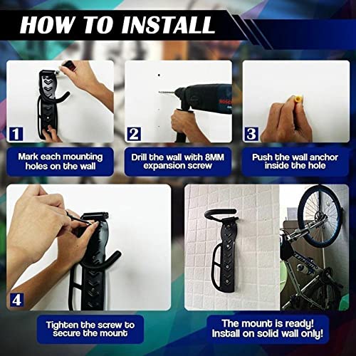 Bike Wall Mount Rack With Tire Tray,Aiyoo 2 Pack Vertical Bike Storage Rack For Indoor,Garage,Shed,Sturdy Bicycles Hanging Hooks Saving Space For Hanging Road,Mountain Or Hybrid Bikes,Screws Included #TOP6