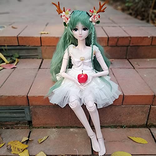 Eva Bjd Green Deer 1/3 Bjd Doll Spirit Demon Girl 24Inch 60Cm 19 Ball Jointed Dolls Baby Doll Toy Gift For Child #TOP4