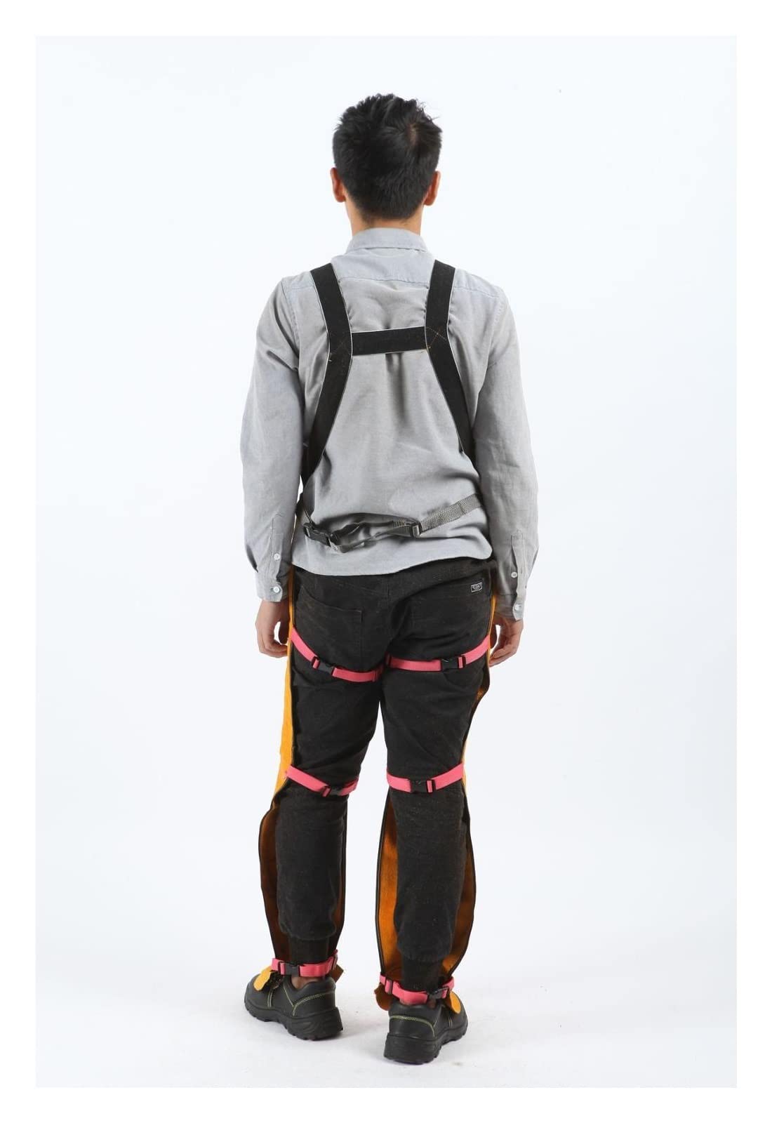 Delantales de soldadura, mono de soldador protector, ropa de trabajo de protección térmica ajustable, trajes de soldadura con aislamiento térmico de cuero(Nero)