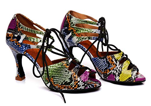 MINITOO Scarpe da Ballo Ballroom Bianche con Tacco...