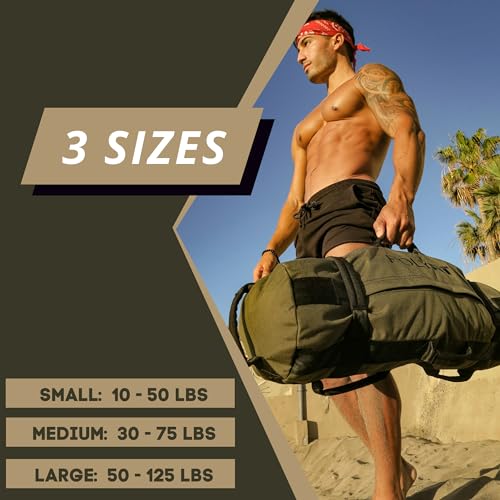 Heavy Duty Workout Sandbags for Fitness - Black Camo - Large by Polyfit - Used condition - Image 2