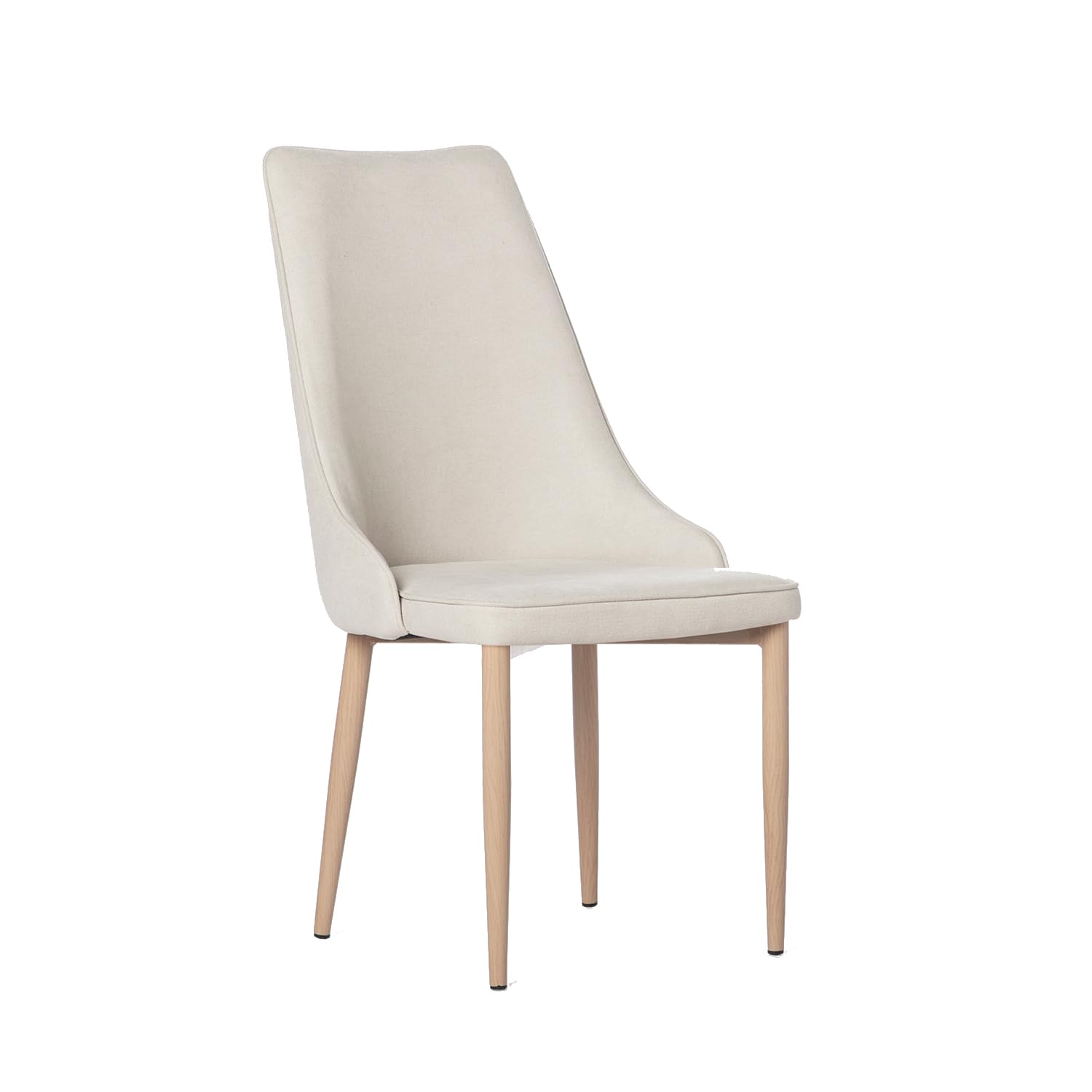 KLAST Silla de Comedor tapizada Beige con Pata Natural