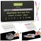 【Varias aplicaciones】:Perfectos para escribir títulos de diarios, decorar tarjetas y dibujar patrones como mandalas. Ideal para dibujar, garabatear, notas, diarios, planificadores, tarjetas, cartas, invitaciones, sobres, páginas de álbumes de recortes y otros proyectos de artesanía de papel. Escribe en la mayoría de los papeles, incluyendo papel estucado, fotografías y pergamino.