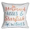 DECOPOW Embroidered Mermaid Kisses & Starfish Wishes Throw Pillow Cover,Square 18 inches Decorative Canvas Pillow Cover… 511XRNz1KpL. SS100