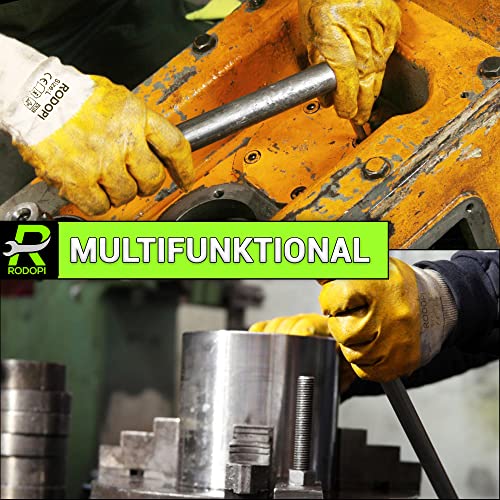 Foto von RODOPI LUBRIX Arbeitshandschuhe für Herren und Damen Nitril beschichtet Gummihandschuhe gelb Nitrilhandschuhe Ölresistent Handschuhe Gartenhandschuhe (24 Paar, 9)