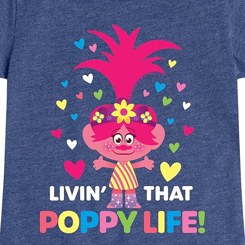 HYBRID APPAREL Trolls - Livin That Poppy Life - Toddler & Youth Girls Short Sleeve Graphic T-Shirt3