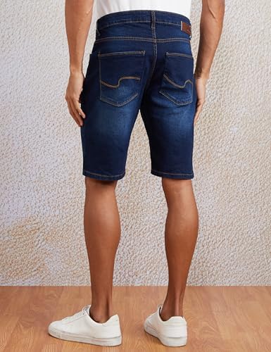 Image of Amazon Brand - Symbol Men's Cotton Rich Stretchable. Regular Fit Denim Shorts