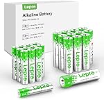 Lepro 24 Pack AA and AAA Batteries Combo Pack, High-Performance Alkaline Batteries, Included 12 Double AA Batteries & 12 Triple AAA Batteries, Long Lasting, Leak-Proof, Ideal for Everyday Devices