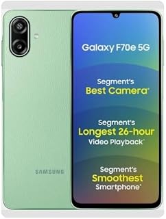 Samsung Galaxy F70e 5G (Limelight Green, 4GB RAM, 128GB Storage) | MediaTek Dimensity 6300 Processor | 50MP + 2MP Dual Camera | 8MP Front Camera | 6.74" HD+ Display | 6000mAh Battery | Up to 2TB