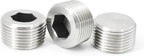 Miniatura 7 de SDTC Tech Paquete de 2 accesorios de enchufe de tubo de 12 pulgada NPT macho rosca 304 adaptador interno hexagonal avellanado