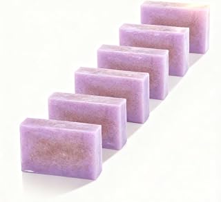 Lavender Essential Oil Exfoliating Scrub Soap, 3.53 oz, Pack of 6-3-in-1 Body, Hand, and Face Cleanser for Smooth, Radiant Skin - Helps Reduce Chicken Skin Bumps, Safe for Sensitive Skin