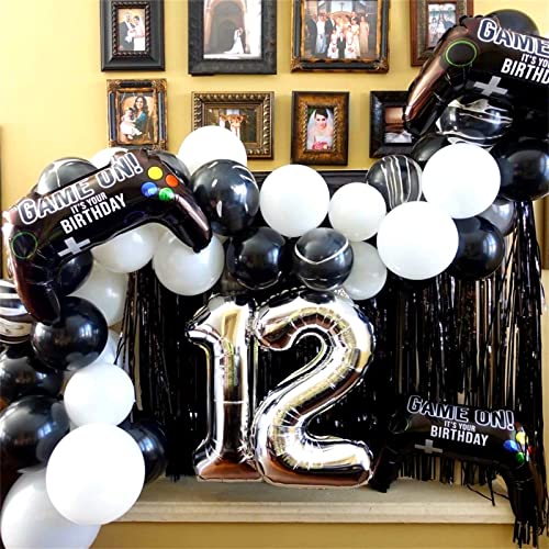 Image of 5 Pieces Video Game Party Balloons, Giant Video Game Controller Mylar Foil Balloons Game on Balloons for Kids Boys Gaming Theme Birthday Party Video Game Baby Shower Decorations Supplies