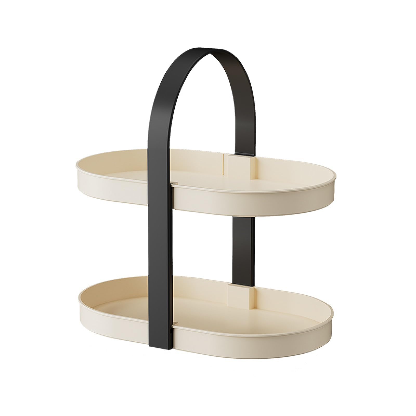 TERRIFI Makeup Organizer for Vanity, 2 Tier Skincare and Perfume Organizer, Countertop Shelf, Black Cosmetic Display Tray, Bathroom Decor, Perfume Holder Rack for Dresser and Bathroom