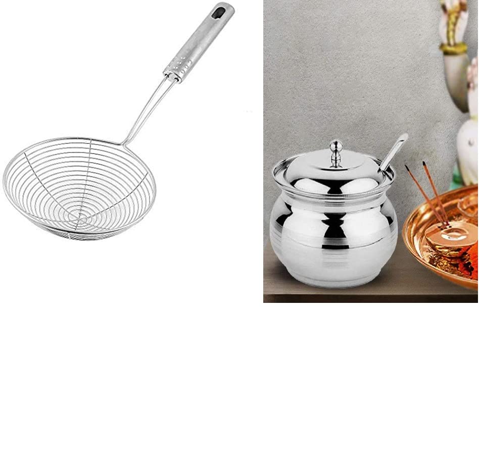 Combo of Steel Barbeque Jali Roti Roast Grill Papad Roaster and STinless Steel Puri || Noodles || Salad ||Pokada || Fried Food Jhara || Stariner 2 pc.