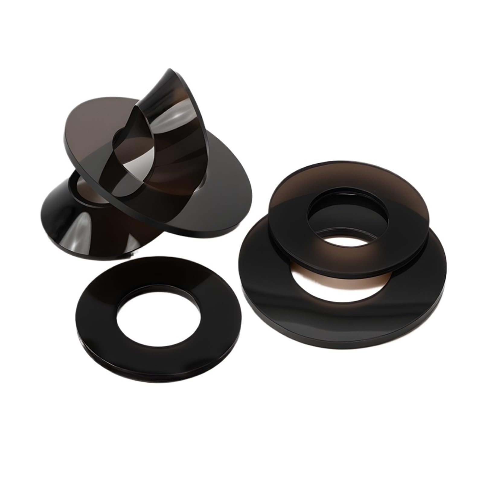 Flache Unterlegscheiben aus PVC, M2 bis M10, schwarz, weich, hart, PVC-Kunststoff, transparent, flache, Dichtungs-Sortiment(Soft,M8x16x0.3mm (500pcs))