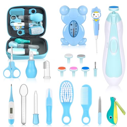 Image of Baby Healthcare and Grooming Kit, Portable Baby Safety Care Set, Baby Essentials kit for Newborn (Blue 26 in 1)