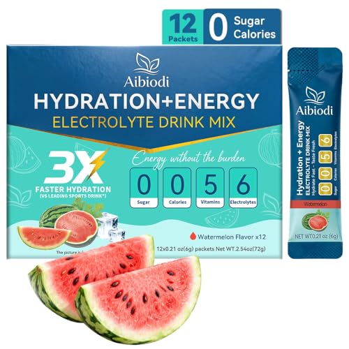 Image of Electrolytes Powder Packets - Sugar Free & Zero Calorie Liquid Daily Drink Mix - Instant Hydration & Energy Supplement with 6 Electrolytes and 5 Vitamins, Keto Friendly & Vegan - 12 Sticks