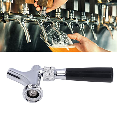 Bierzapfhahn, 28 mm / 1,1 Zoll Außendurchmesser Außengewindeanschluss Bierhahn Messing und 304 Edelstahl Einstellbare Bier Fass Zapfhahn Fassbierhahn Zapfhahn Spender Weinwerkzeuge für Bars Hotels