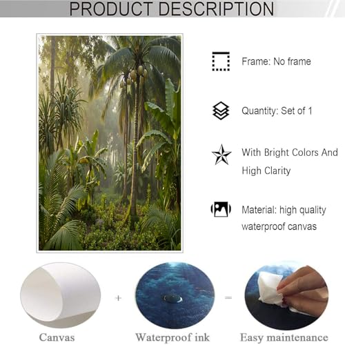 Cuadro de selva natural 70x100cm para decorar un dormitorio moderno 3