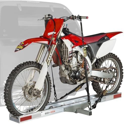 Black Widow Aluminium Hitch-Mounted Motorcycle Carrier, Dirt Bike...