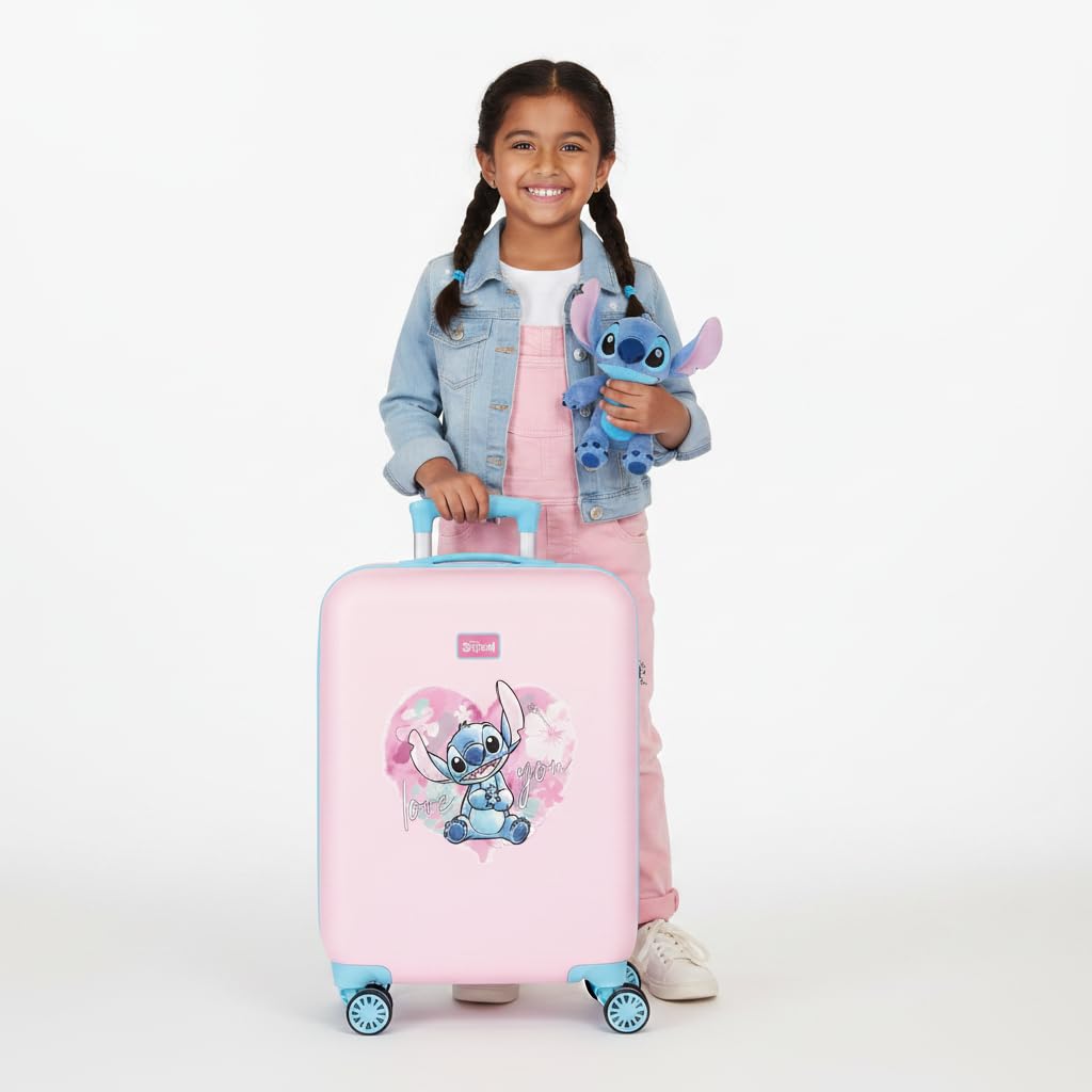 Joumma Disney Heart Stitch Walizka kabinowa różowa 33 x 50 x 20 cm sztywna 2 kg zamek szyfrowy z boku ABS 2 kg 33 l bagaż podręczny, Różowy kolor, Talla única, walizka kabinowa