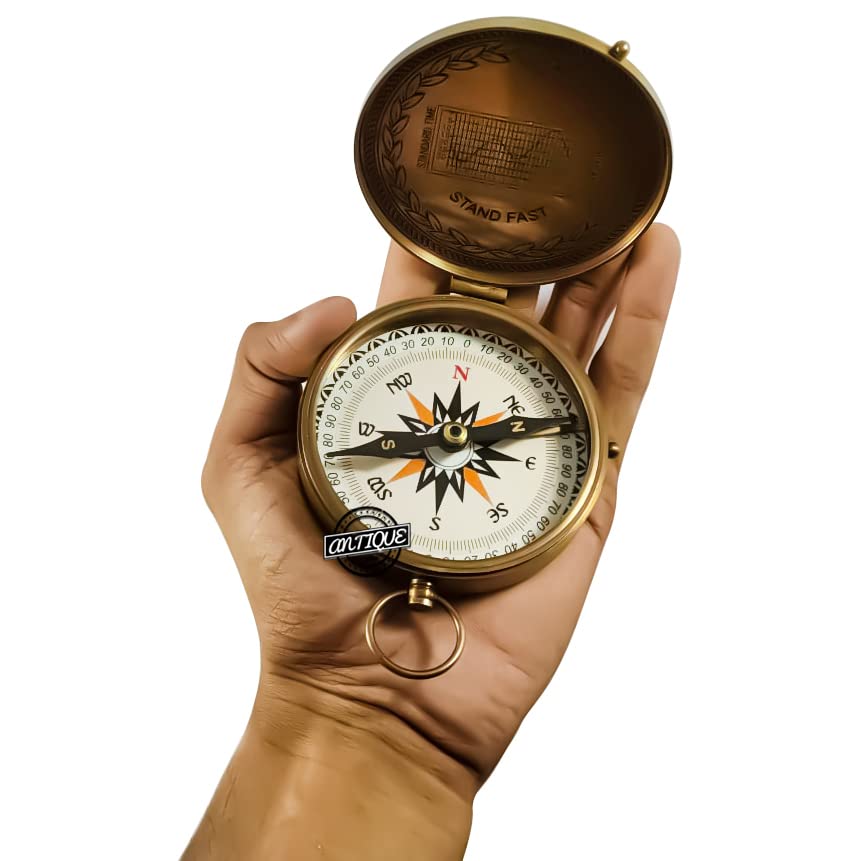 Brújula de regalo de latón - para hijo de papá y mamá - Navegación grabada American Scout - Recuerdos de bautizo, cumpleaños para hombres y mujeres miniatura 1