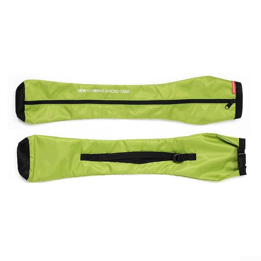 Custodia Per Bastoncini Da Trekking In Oxford – 77x18 Cm, Con Tracolla Regolabile E Fondo In PU Antigraffio, Verde, Leggera (150 G), Per Coppia Di Bastoni
