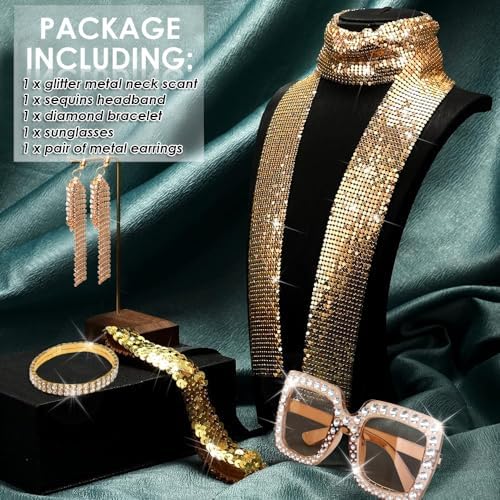 Goenb 6 Stuks 70s Disco Accessoires Vrouwen, Disco Kostuum Accessoires Disco Kleding Disco Sieraden voor Vrouwen 70s voor Verkleedfeestje