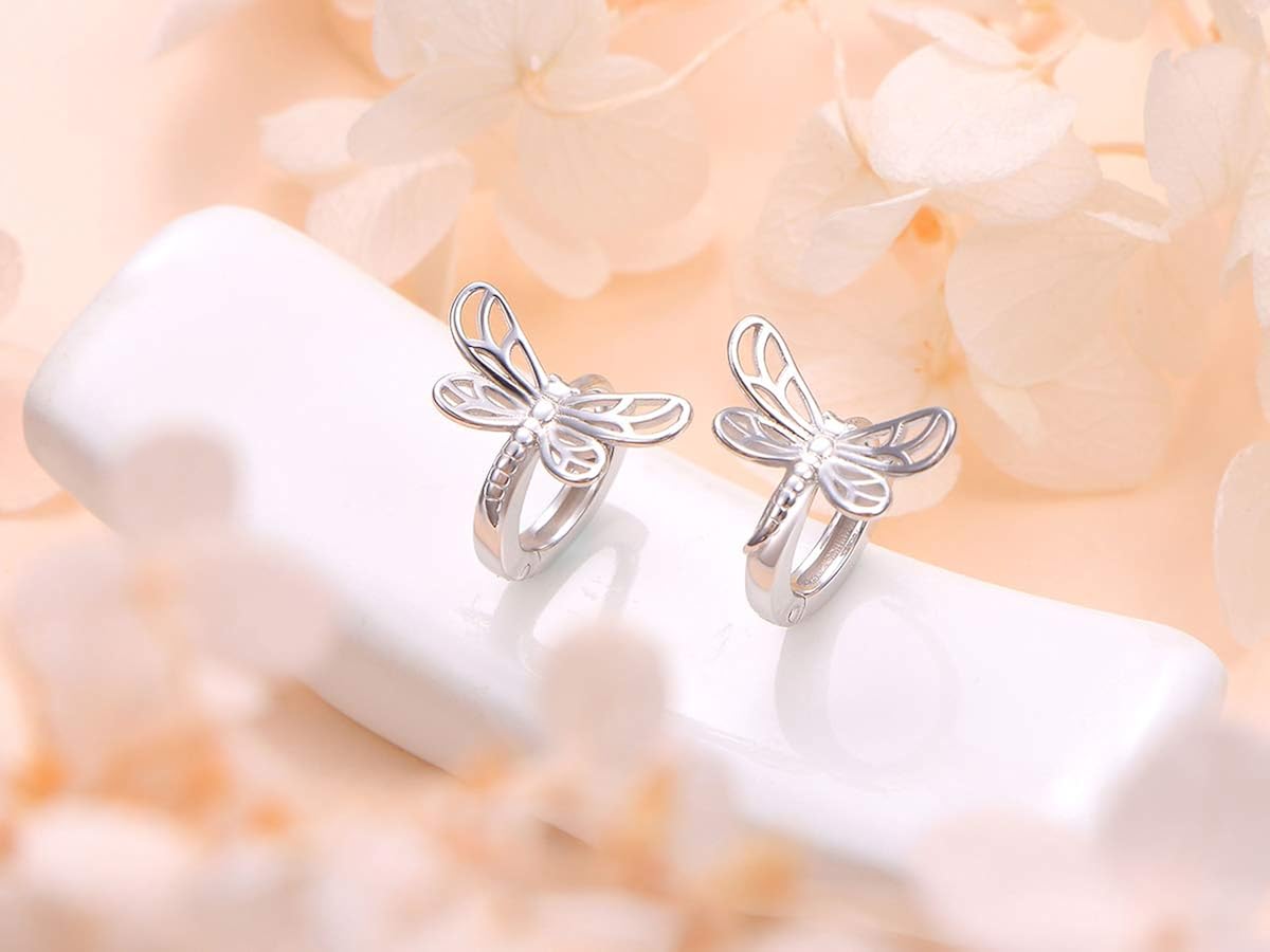 Miniatura 8 de DAOCHONG Aretes de aro de plata de ley S925 para mujeres, adolescentes y niñas, regalo de joyería de cumpleaños