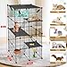 VISCOO Cat Cage, 4-Tier DIY Cat Enclosures Catio, Cat Playpen Indoor & Outdoor with Hammock, Detachable Metal Wire Kennel Cats Crate, 2x2x4 Exercise Place for 1-3 Cats/Kitten