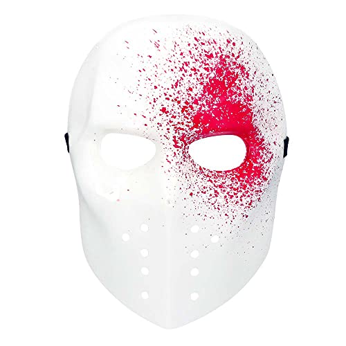 Boland 72276 - Maske Blutiger Killer Gesichtsmaske Eishockey-Maske Bloody Killer Psycho Accessoire Halloween Karneval Mottoparty Rot-weiß