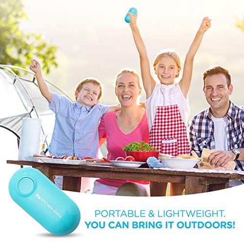 Kitchen Mama Mini Electric Can Opener: Open Your Cans With A Simple Push Of Button - Smooth Edge, Food Safe And Battery Operated Cute Opener(Blue) #TOP5