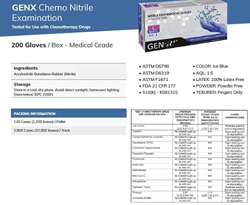 Gen-X Nitrile Examination Glove powder free, finger textured, Medium, 100 gloves per box - Image 2