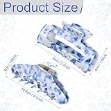 Janinka 2 Pcs 4.1 Inch Blue and White Chinoiserie Porcelain Hair Claw Clip Novelty Clip for Thick Hair for Wedding Baby Shower Bridal Shower Bachelorette Party Mother Grandma Gift (Classic)