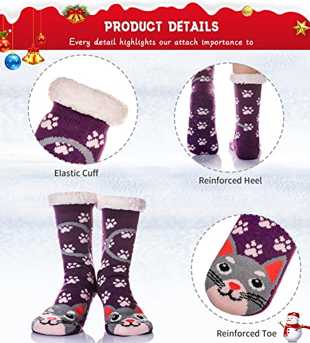 Image of WEVIAS Womens Slipper Socks Fuzzy Winter Thermal Grips Cozy Socks