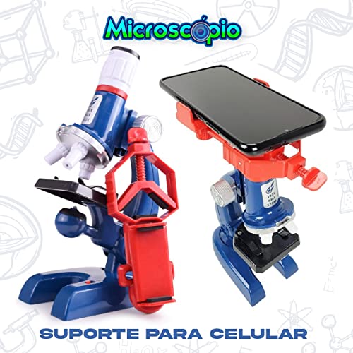 Kit Microscópio Infantil Brinquedo De Cientista Educativo