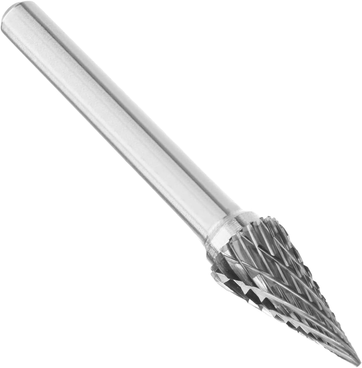 Auniwaig Rotary Files, 10mm Double Cut Top, Toothed Cylindrical Shape Rotary Burrs Tool for Die Grinder Drill Bit Wood Soft Metal Carving Polishing 1PCS