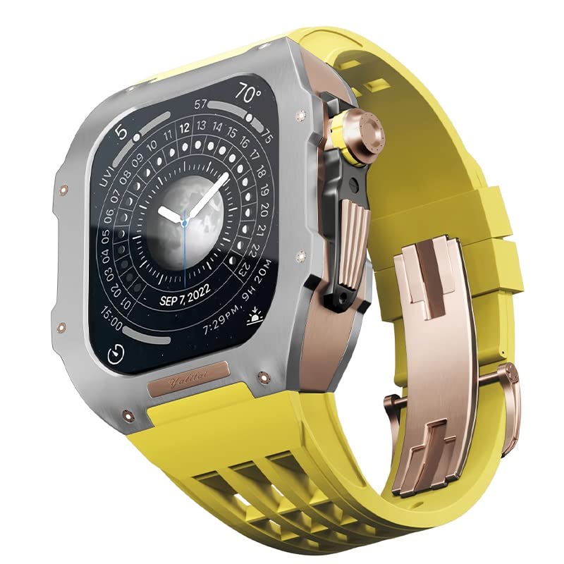 Bracelet caoutchouc Apple Watch 44mm jaune idéal pour le sport et le quotidien iWatch Series 6 5 SE