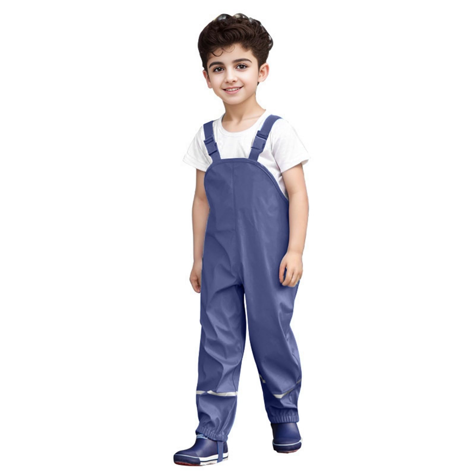 Generisch Chubasquero ligero para niños pequeños, peto, antimanchas, resistente al viento, bonitos pantalones con tirantes para niños y niñas