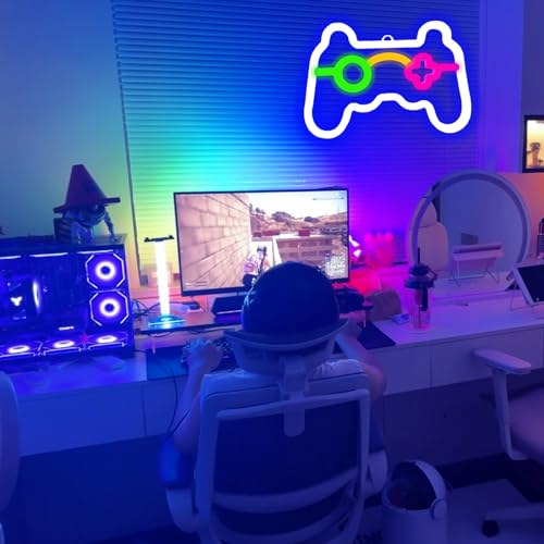 Image of Game Neon Sign, USB Cable Operated Gamer Neon Light for Man Cave Bar Gaming Sign for Boys Kids Room Decor