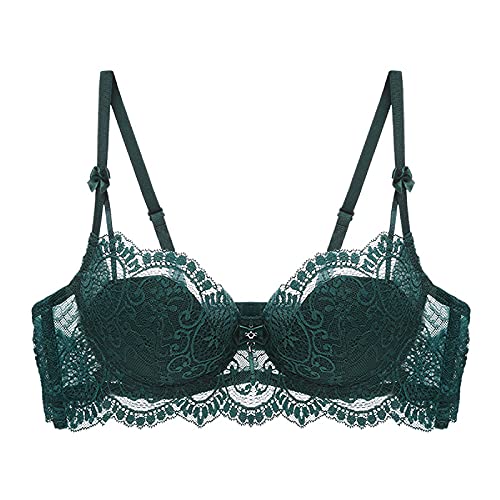 Soutien-gorge sexy en dentelle anti-compression non doublé WENJUN vert 90C pour éliminer la gêne