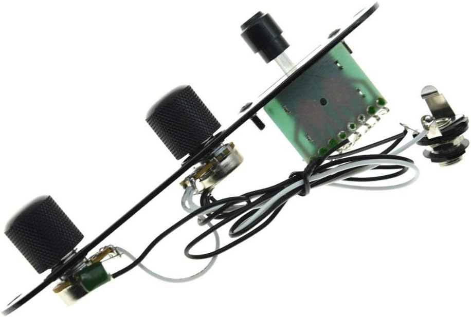 KAISH Fully Loaded Control Plate Pre-Wired 3-Way Control Plate with Wiring Harness for Telecaster/Tele Black